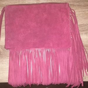Zara Suede Fringe Clutch